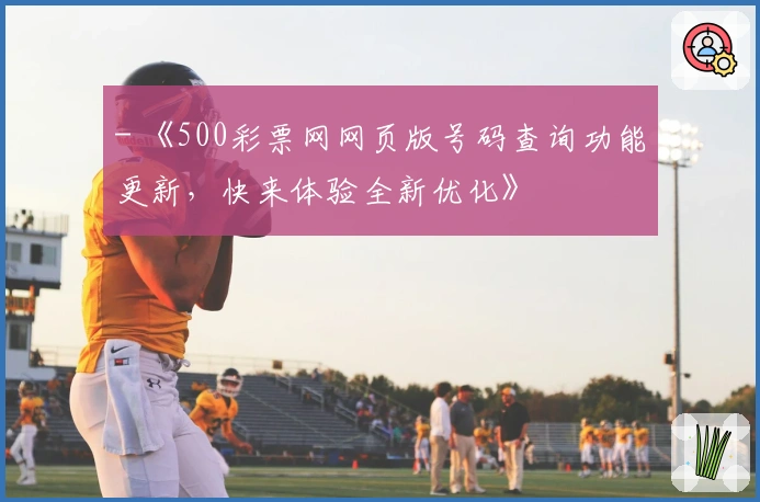 - 《500彩票网网页版号码查询功能更新,快来体验全新优化》